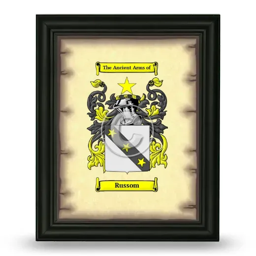 Russom Coat of Arms Framed - Black