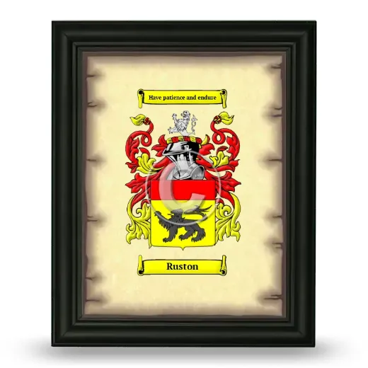 Ruston Coat of Arms Framed - Black