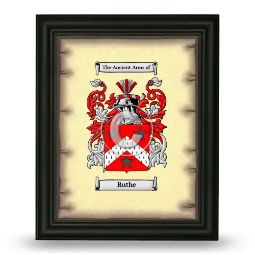Ruthe Coat of Arms Framed - Black