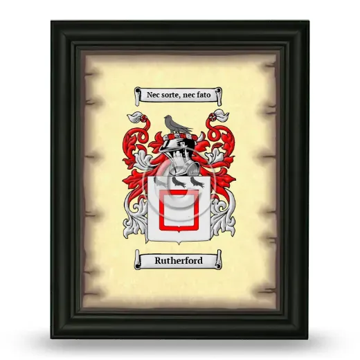 Rutherford Coat of Arms Framed - Black