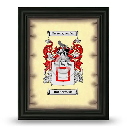 Rutherfords Coat of Arms Framed - Black