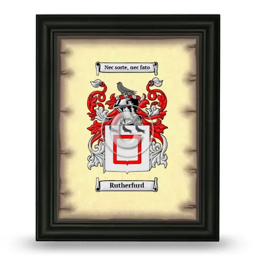 Rutherfurd Coat of Arms Framed - Black
