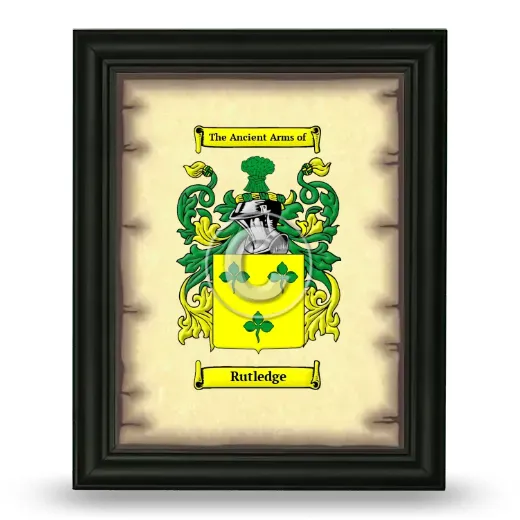 Rutledge Coat of Arms Framed - Black