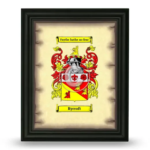 Rycroft Coat of Arms Framed - Black