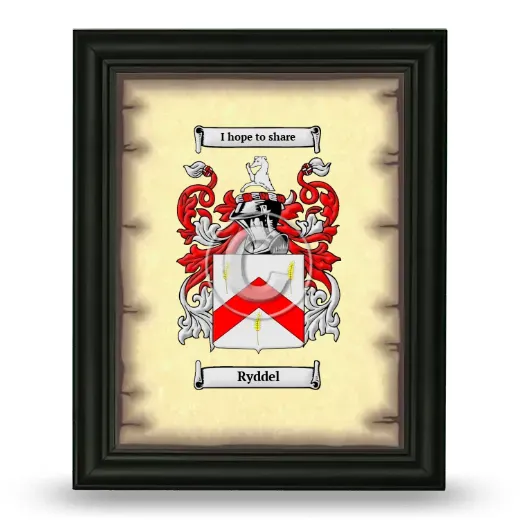Ryddel Coat of Arms Framed - Black