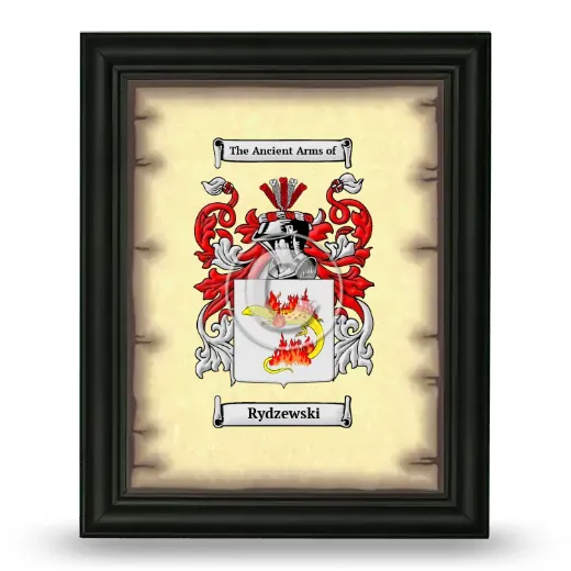Rydzewski Coat of Arms Framed - Black