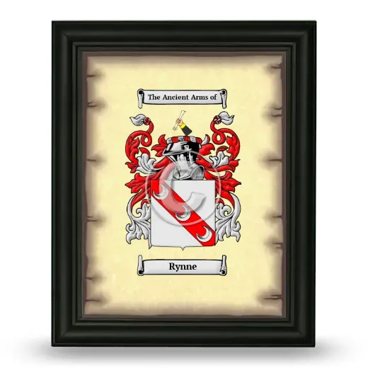 Rynne Coat of Arms Framed - Black