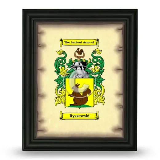 Ryszewski Coat of Arms Framed - Black