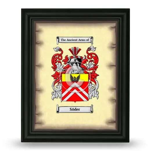 Söder Coat of Arms Framed - Black