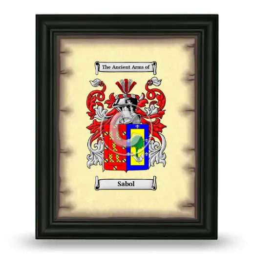 Sabol Coat of Arms Framed - Black