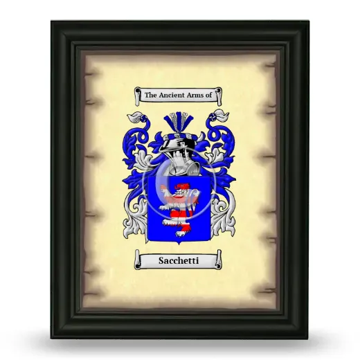 Sacchetti Coat of Arms Framed - Black