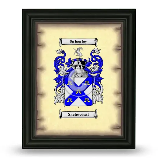 Sacheveral Coat of Arms Framed - Black