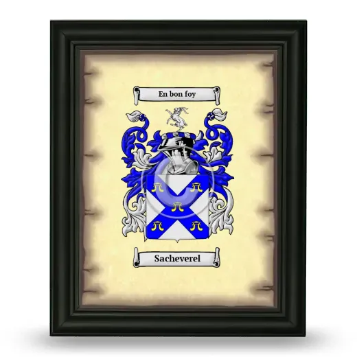 Sacheverel Coat of Arms Framed - Black