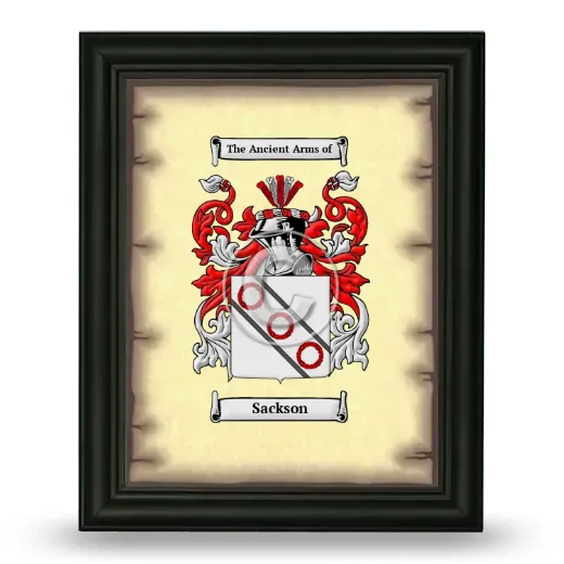 Sackson Coat of Arms Framed - Black