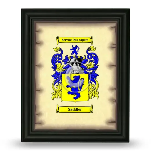 Saddler Coat of Arms Framed - Black