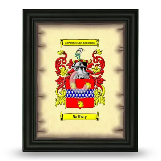 Saffray Coat of Arms Framed - Black