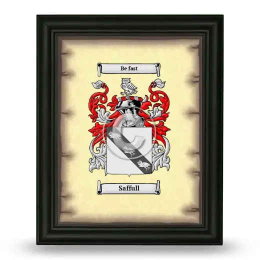 Saffull Coat of Arms Framed - Black