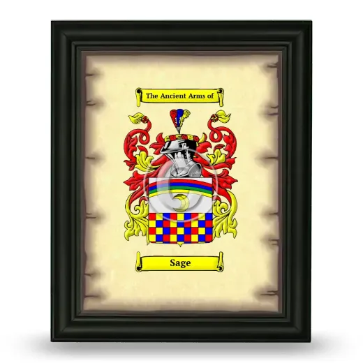 Sage Coat of Arms Framed - Black