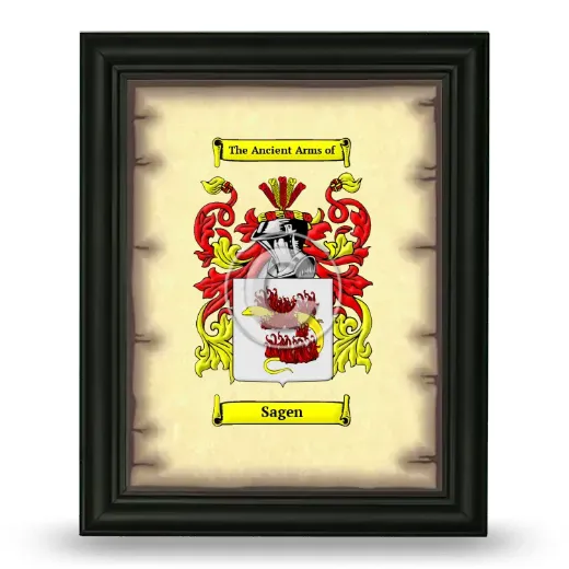 Sagen Coat of Arms Framed - Black