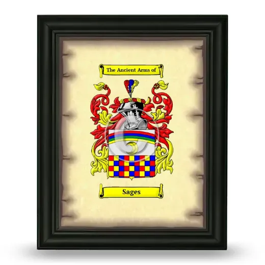 Sages Coat of Arms Framed - Black