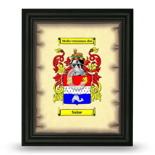 Saine Coat of Arms Framed - Black