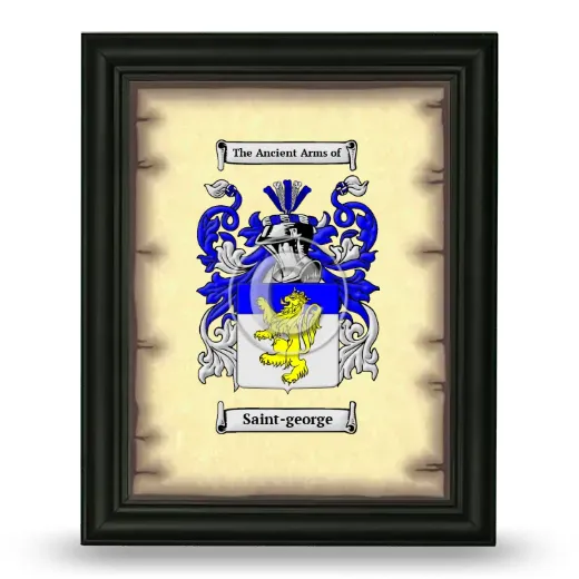 Saint-george Coat of Arms Framed - Black