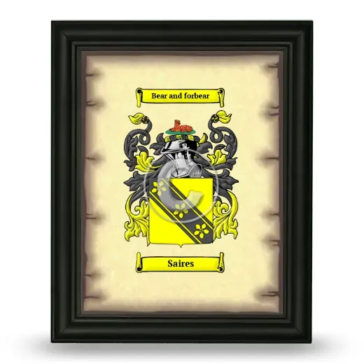 Saires Coat of Arms Framed - Black