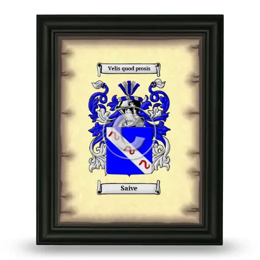 Saive Coat of Arms Framed - Black