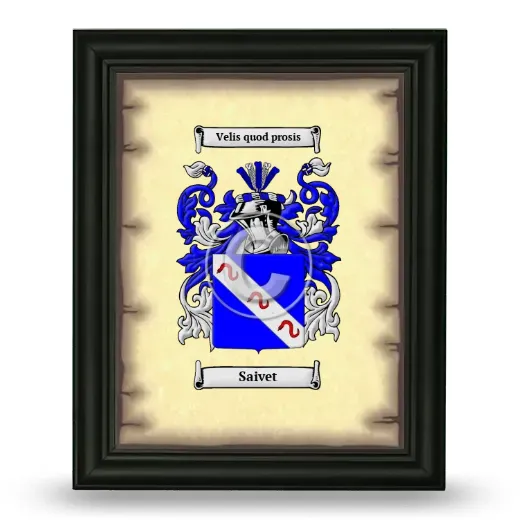 Saivet Coat of Arms Framed - Black