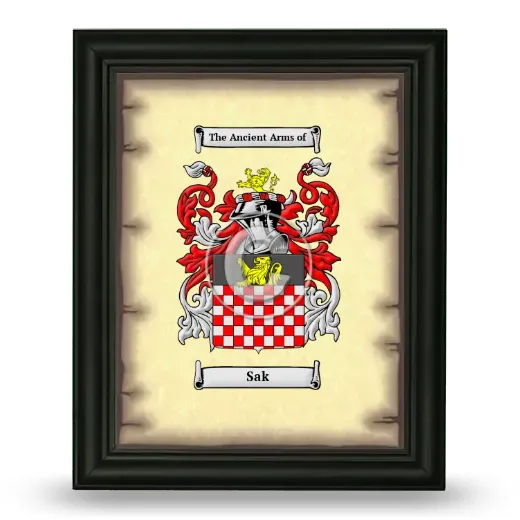 Sak Coat of Arms Framed - Black