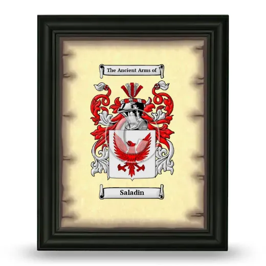 Saladin Coat of Arms Framed - Black