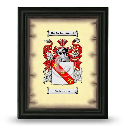 Salamone Coat of Arms Framed - Black