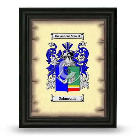 Salamonis Coat of Arms Framed - Black