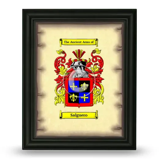 Salguero Coat of Arms Framed - Black