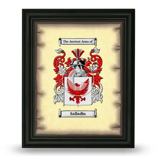 Salladin Coat of Arms Framed - Black