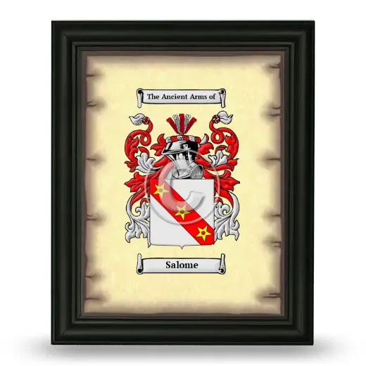 Salome Coat of Arms Framed - Black