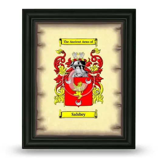 Salsbry Coat of Arms Framed - Black