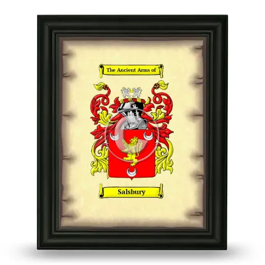 Salsbury Coat of Arms Framed - Black