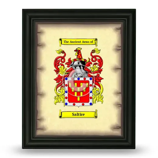 Saltire Coat of Arms Framed - Black