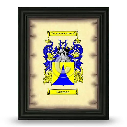 Saltman Coat of Arms Framed - Black