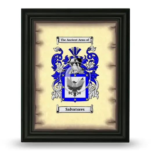 Salvatores Coat of Arms Framed - Black