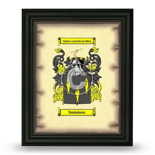 Samman Coat of Arms Framed - Black