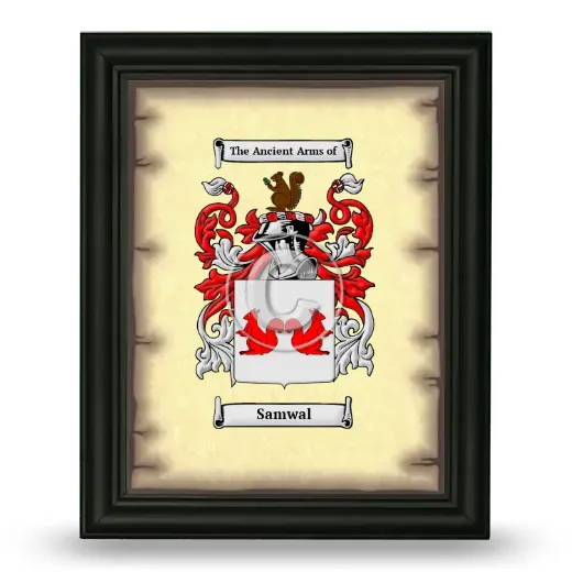 Samwal Coat of Arms Framed - Black