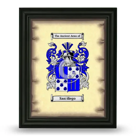 San'diego Coat of Arms Framed - Black