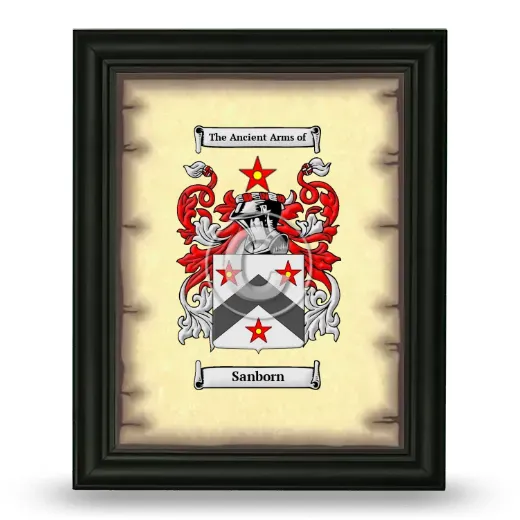 Sanborn Coat of Arms Framed - Black