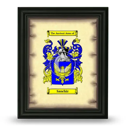 Sanchiz Coat of Arms Framed - Black