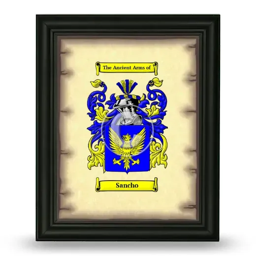 Sancho Coat of Arms Framed - Black