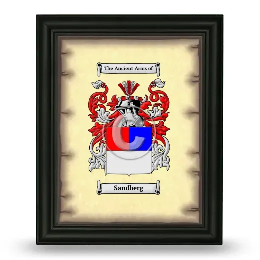 Sandberg Coat of Arms Framed - Black