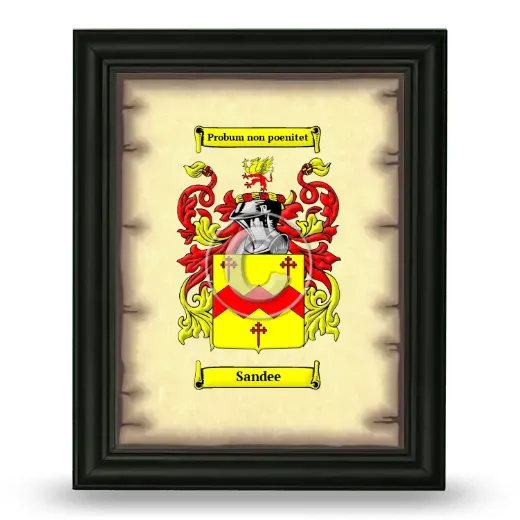 Sandee Coat of Arms Framed - Black