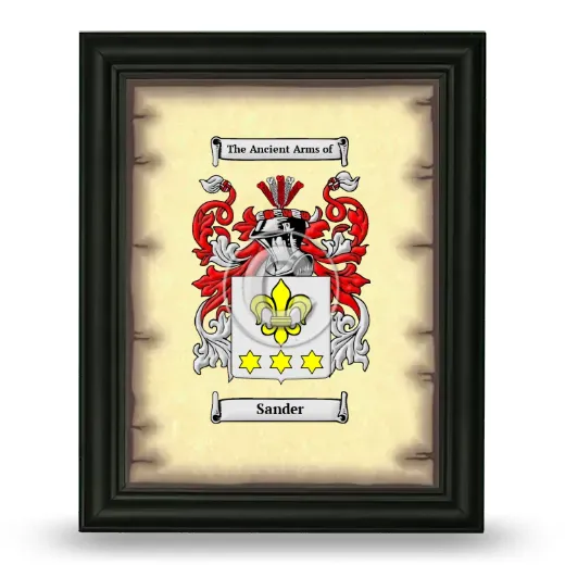 Sander Coat of Arms Framed - Black